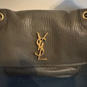 Niki medium ysl leather shoulder bag light musk color